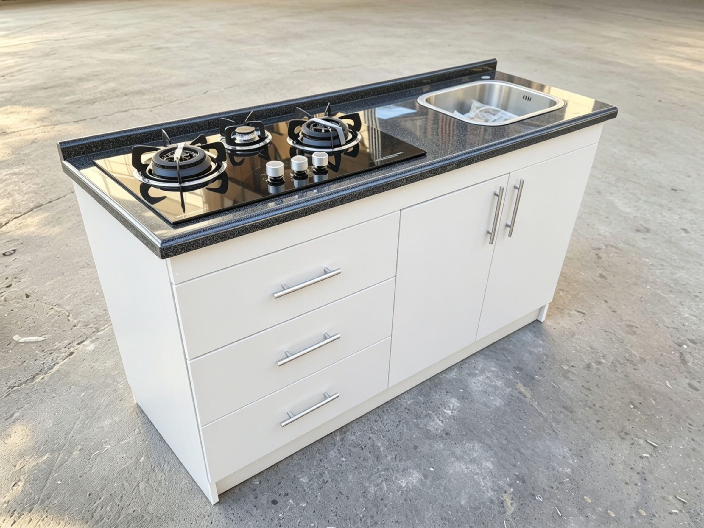 Mueble de Cocina Compacto con Fregadero y Cocina a Gas