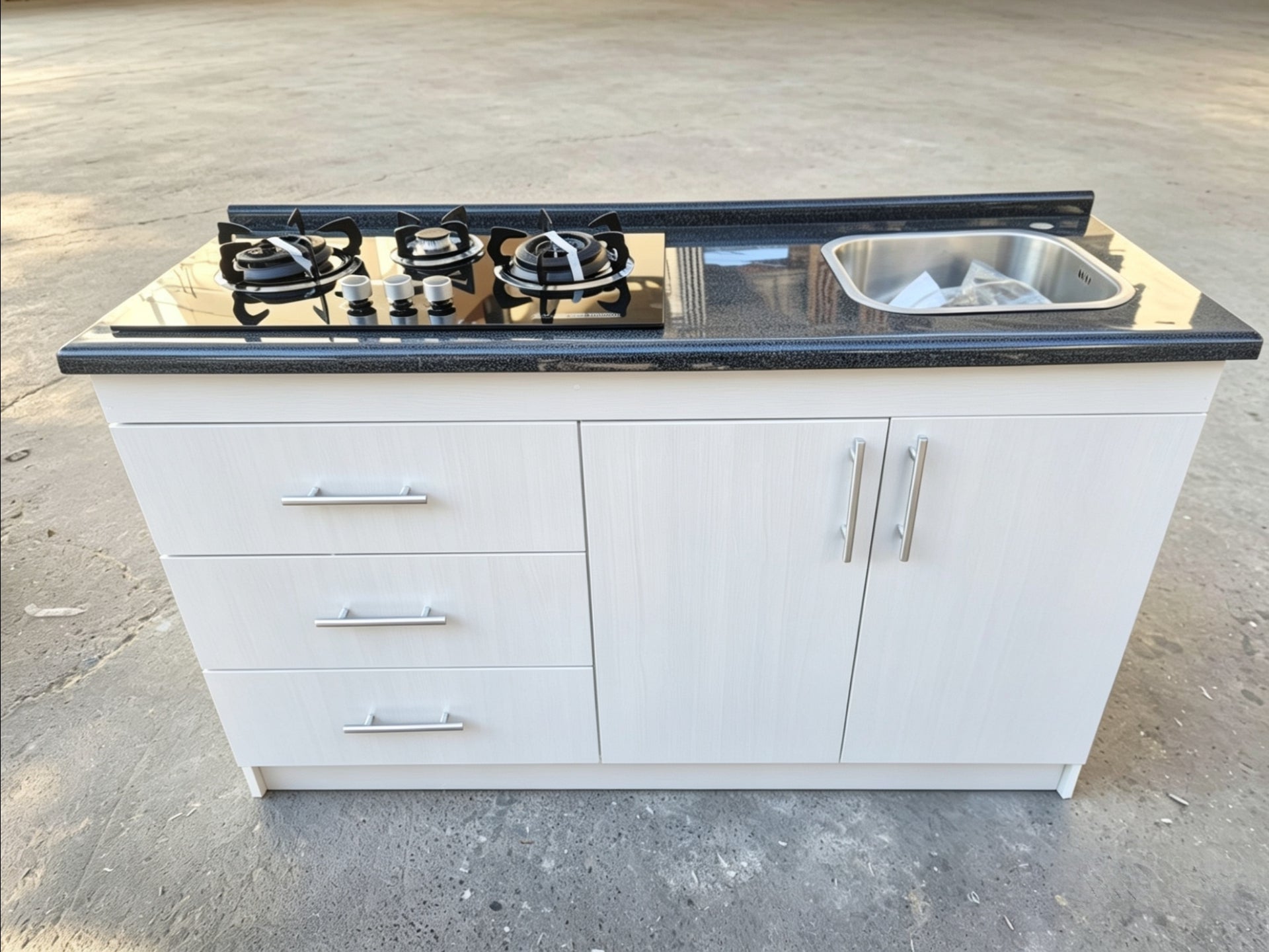 Mueble de Cocina Compacto con Fregadero y Cocina a Gas