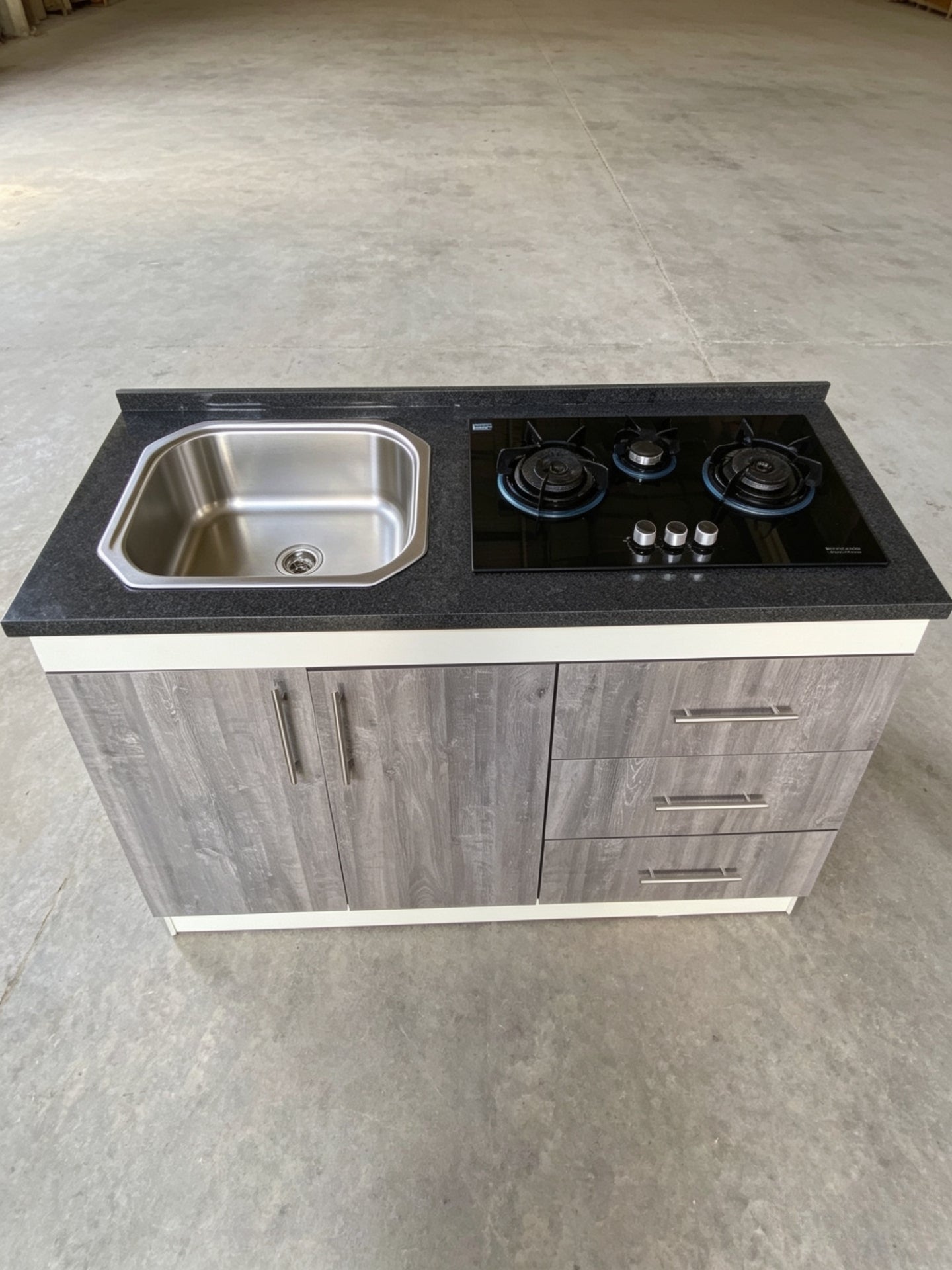 Mueble de Cocina Compacto con Fregadero y Cocina a Gas