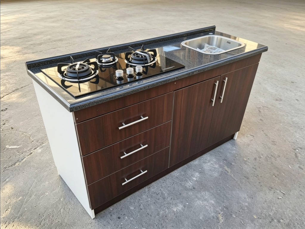 Mueble de Cocina Compacto con fregadero y Cocina a Gas