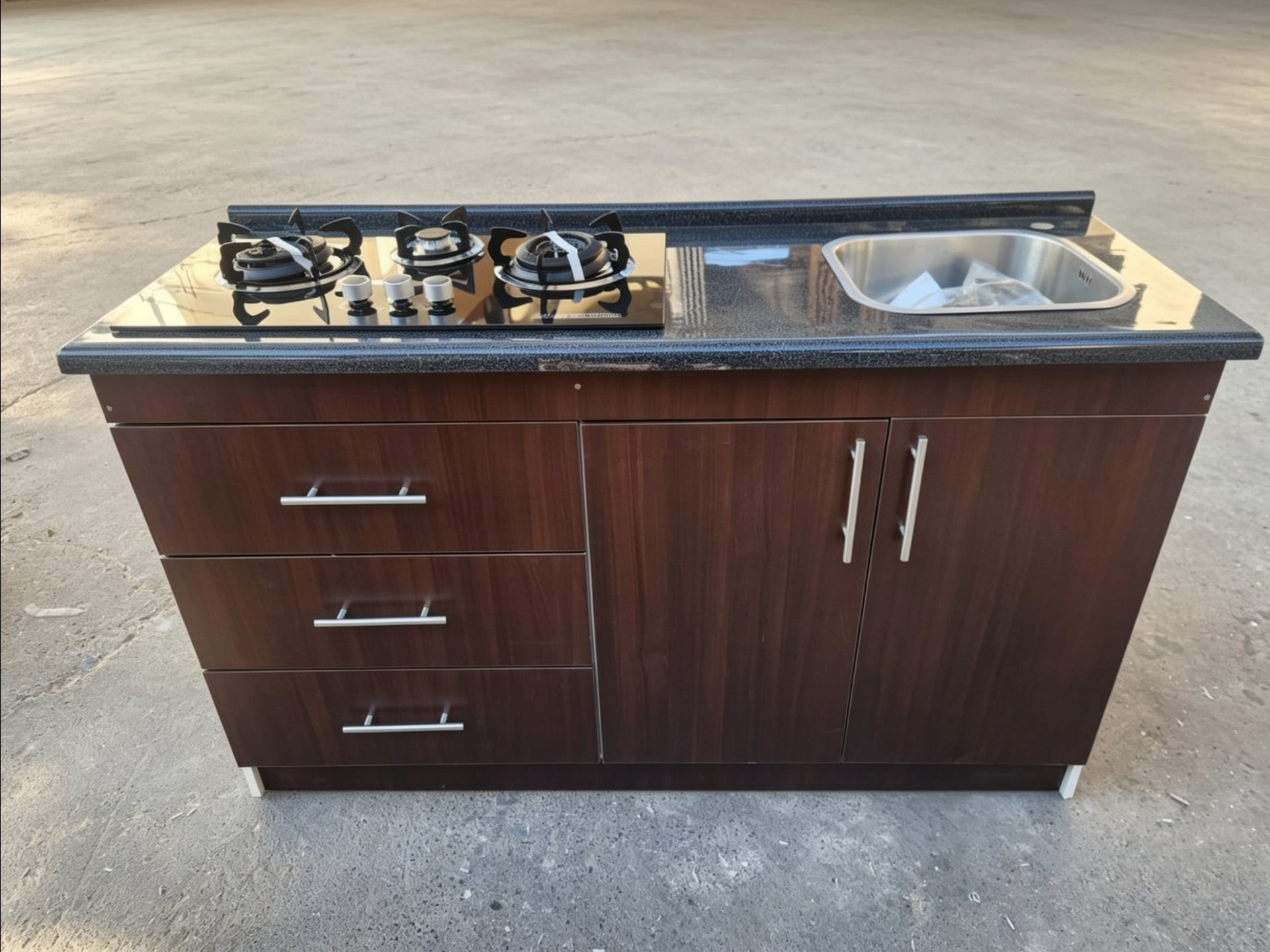 Mueble de Cocina Compacto con fregadero y Cocina a Gas
