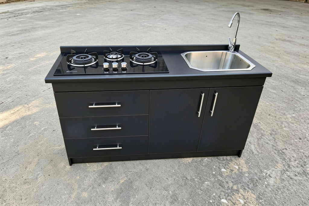Mueble de Cocina Compacto con Fregadero y Cocina a Gas