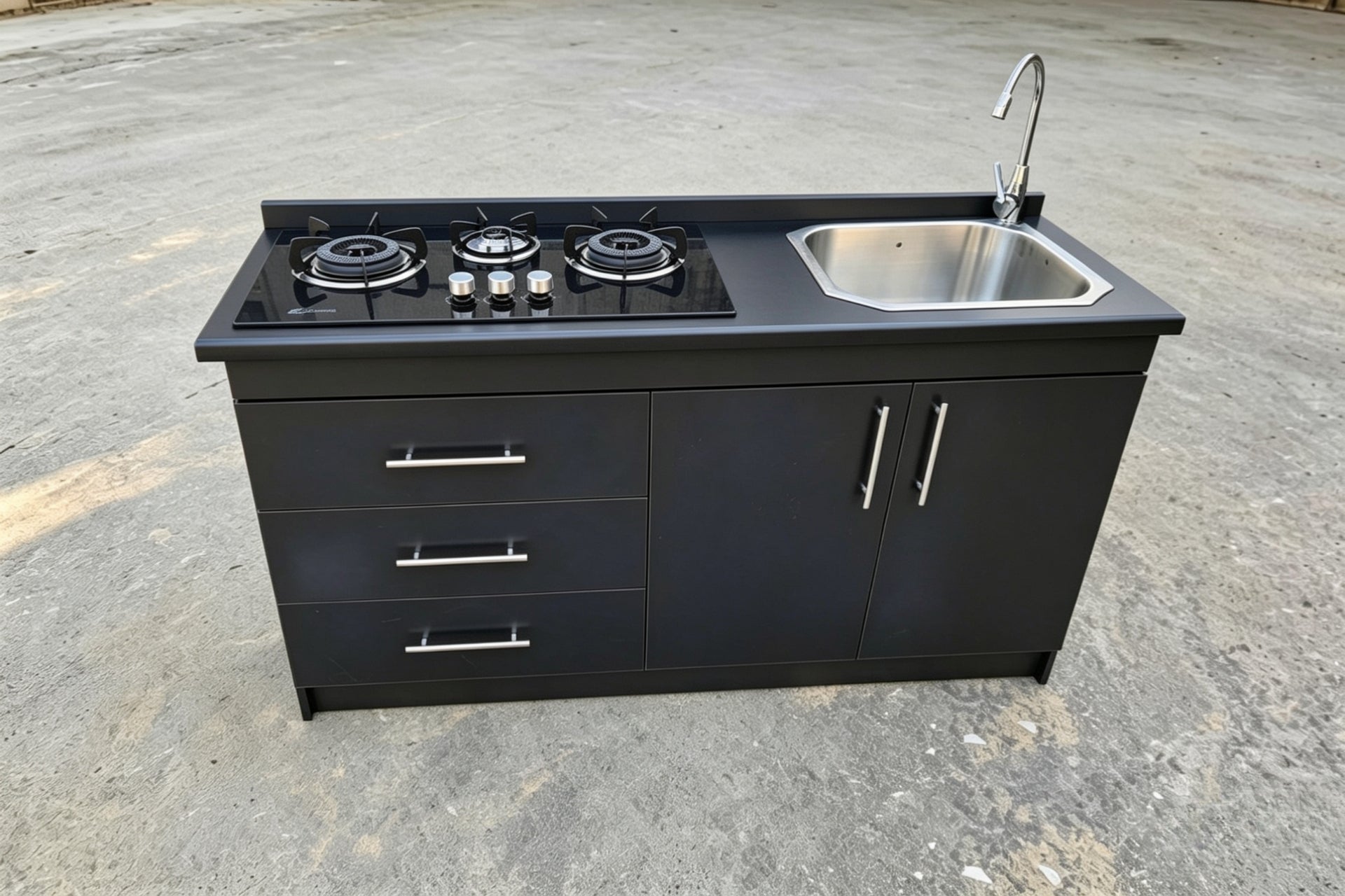 Mueble de Cocina Compacto con Fregadero y Cocina a Gas