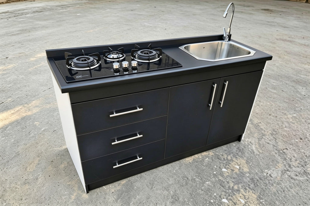 Mueble de Cocina Compacto con Fregadero y Cocina a Gas