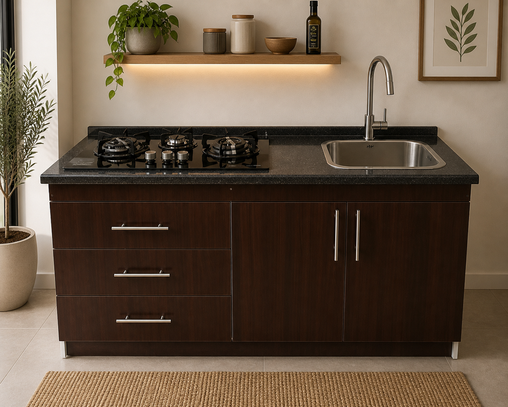 Mueble de Cocina Compacto con fregadero y Cocina a Gas