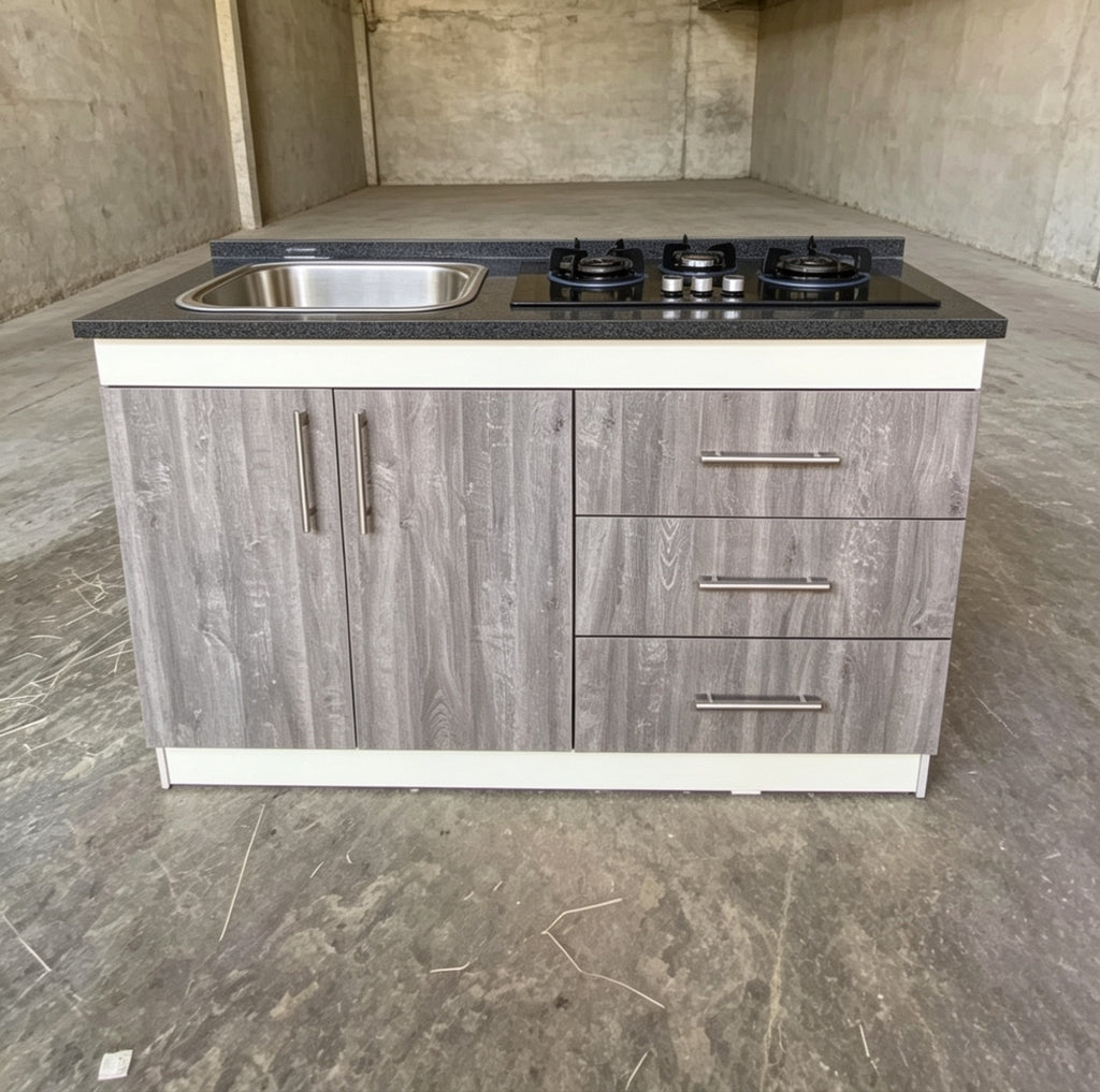 Mueble de Cocina Compacto con Fregadero y Cocina a Gas