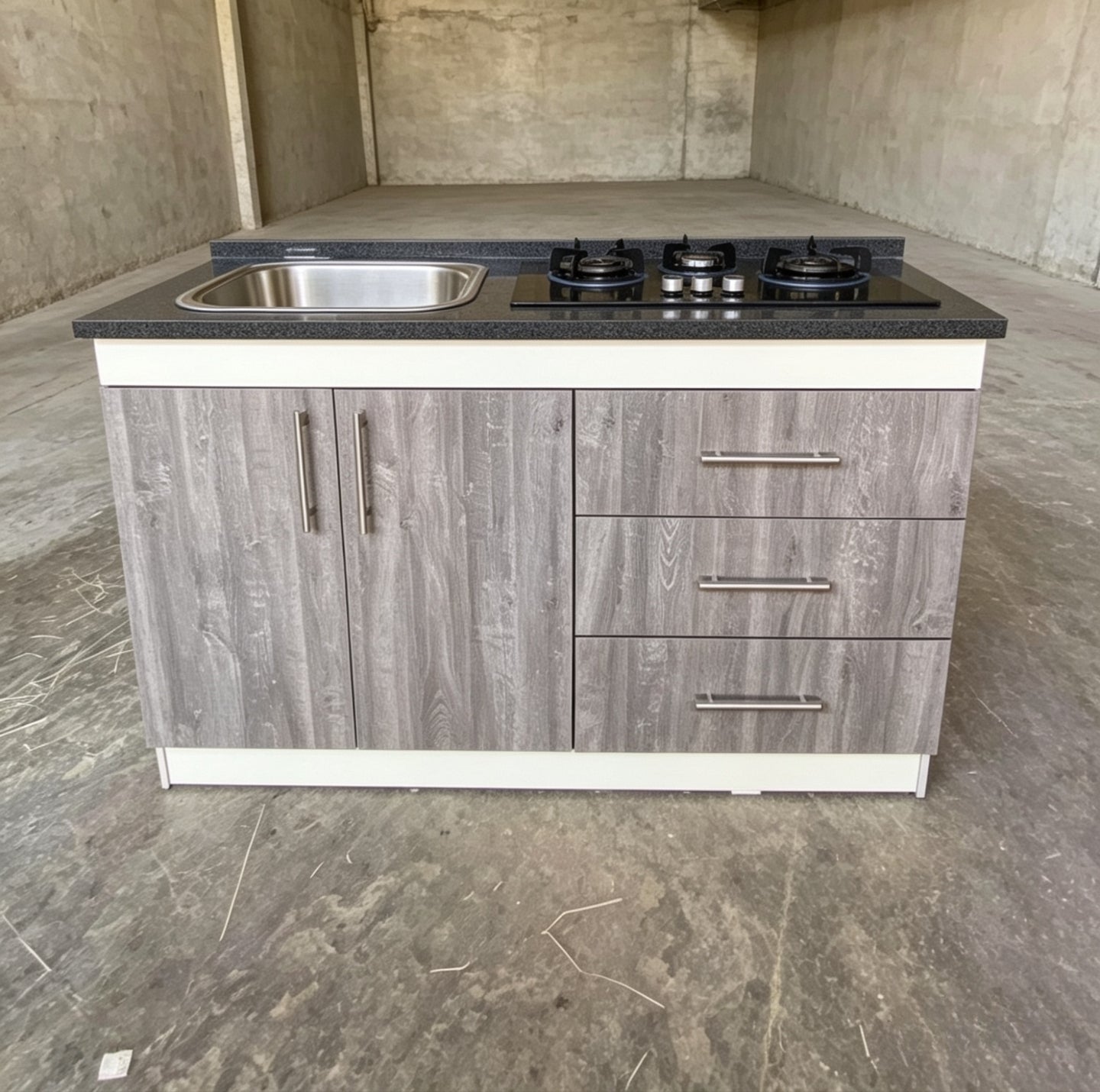 Mueble de Cocina Compacto con Fregadero y Cocina a Gas