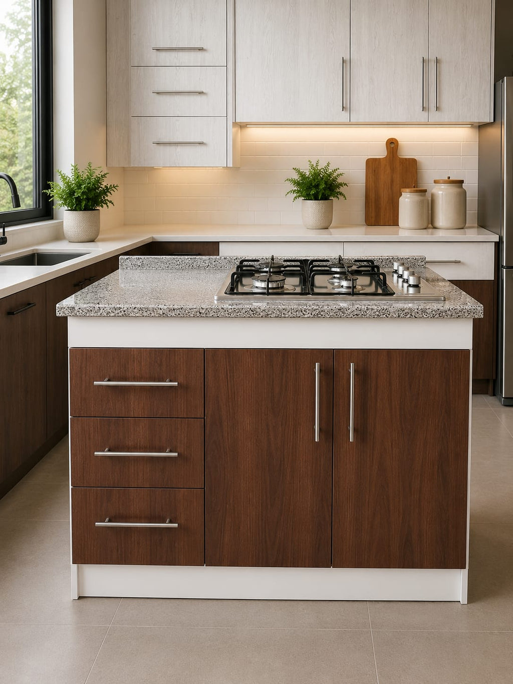 Cocina Compacta Con Encimera De 4 Platos