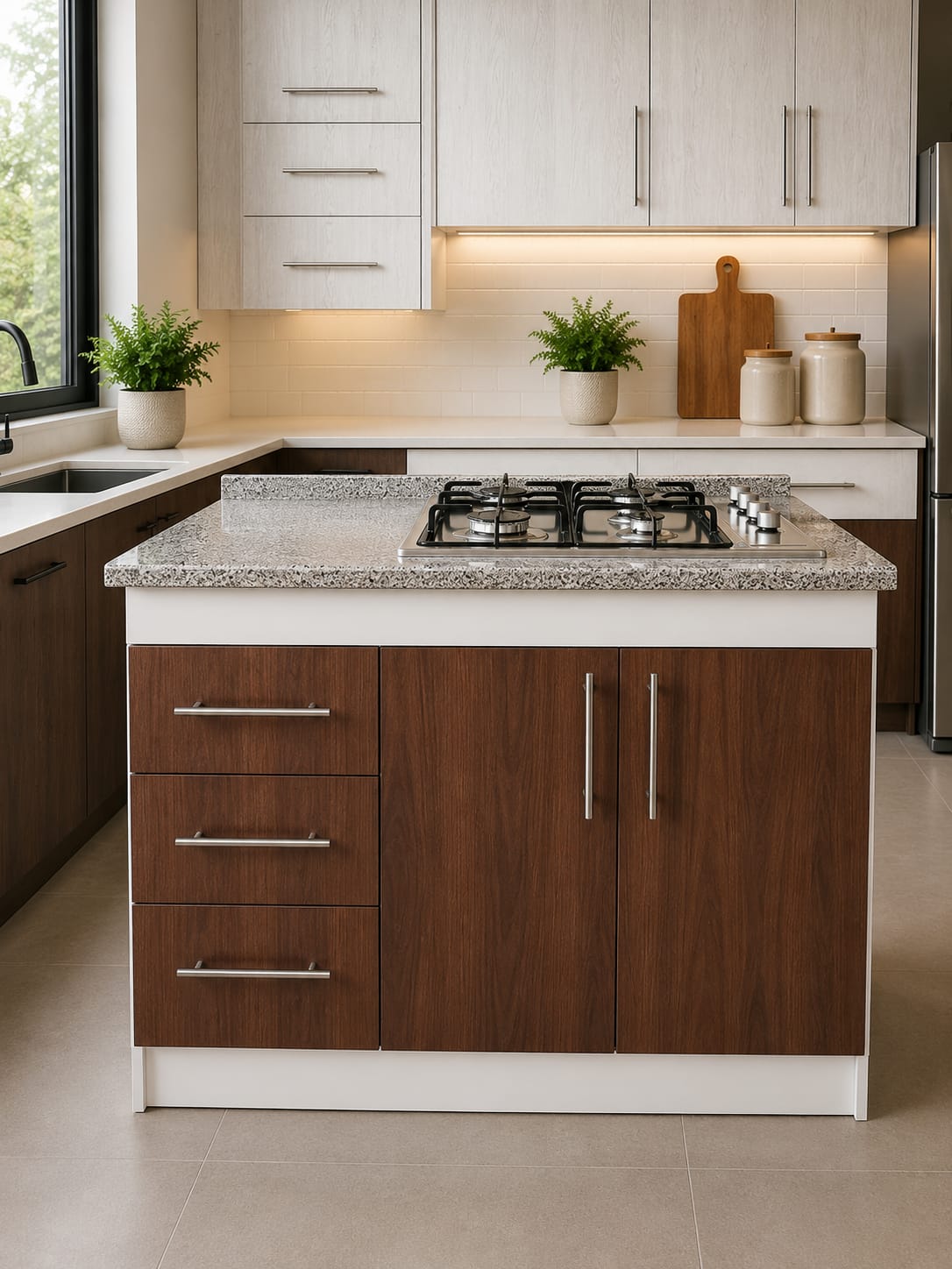 Cocina Compacta Con Encimera De 4 Platos