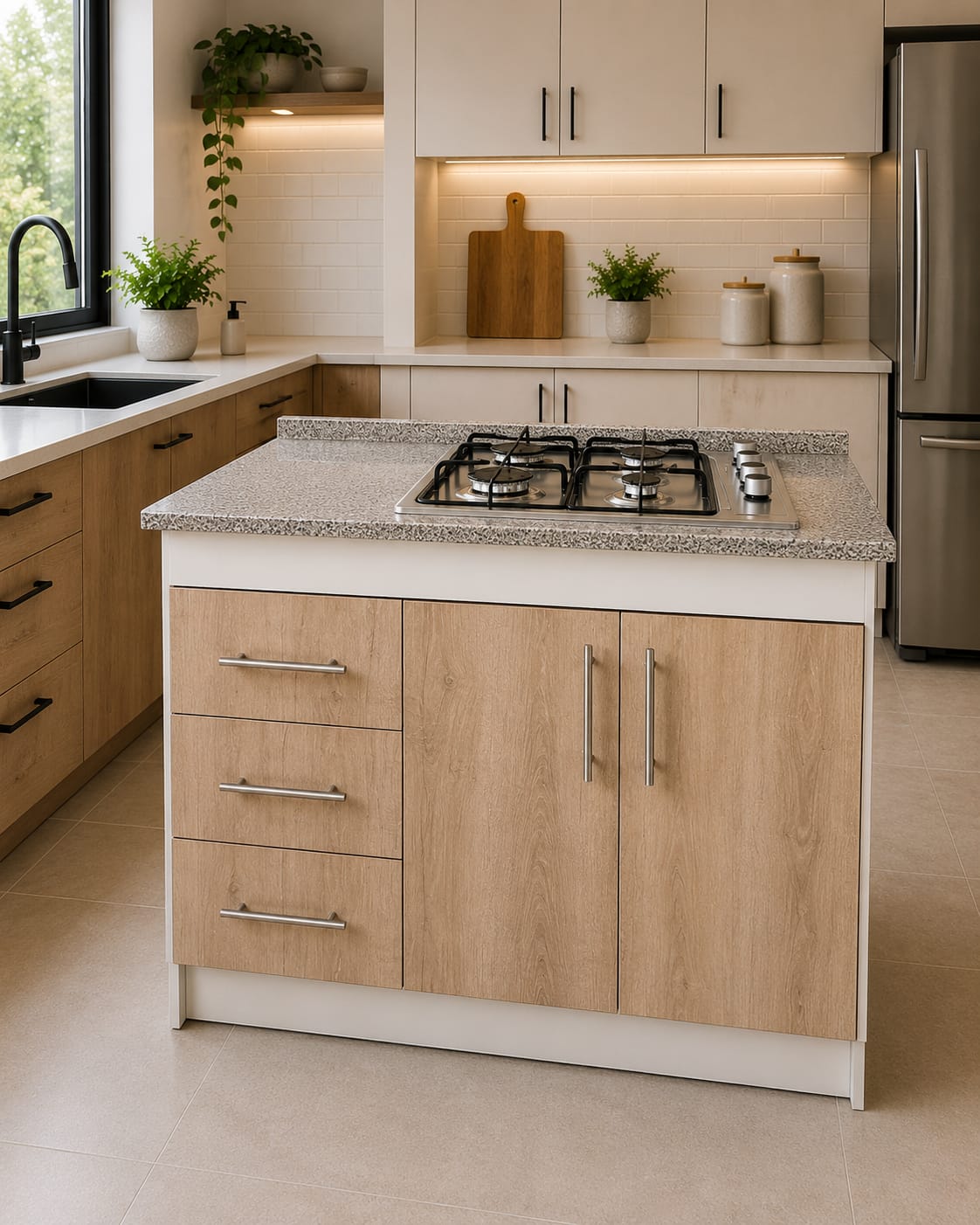 Cocina Compacta Con Encimera De 4 Platos