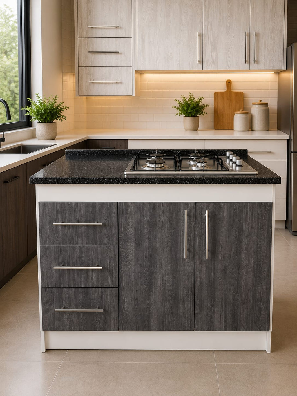 Cocina Compacta Con Encimera De 4 Platos