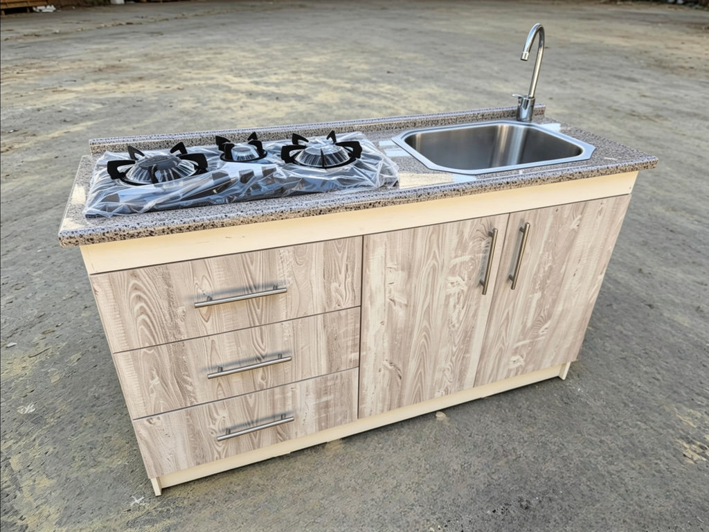 Mueble de Cocina Compacto con Fregadero y Cocina a Gas