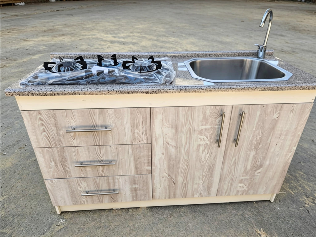 Mueble de Cocina Compacto con Fregadero y Cocina a Gas