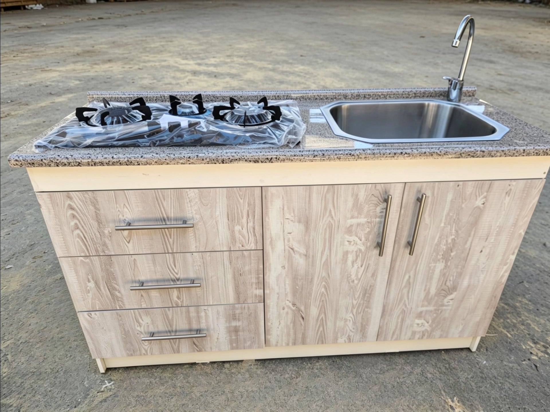 Mueble de Cocina Compacto con Fregadero y Cocina a Gas